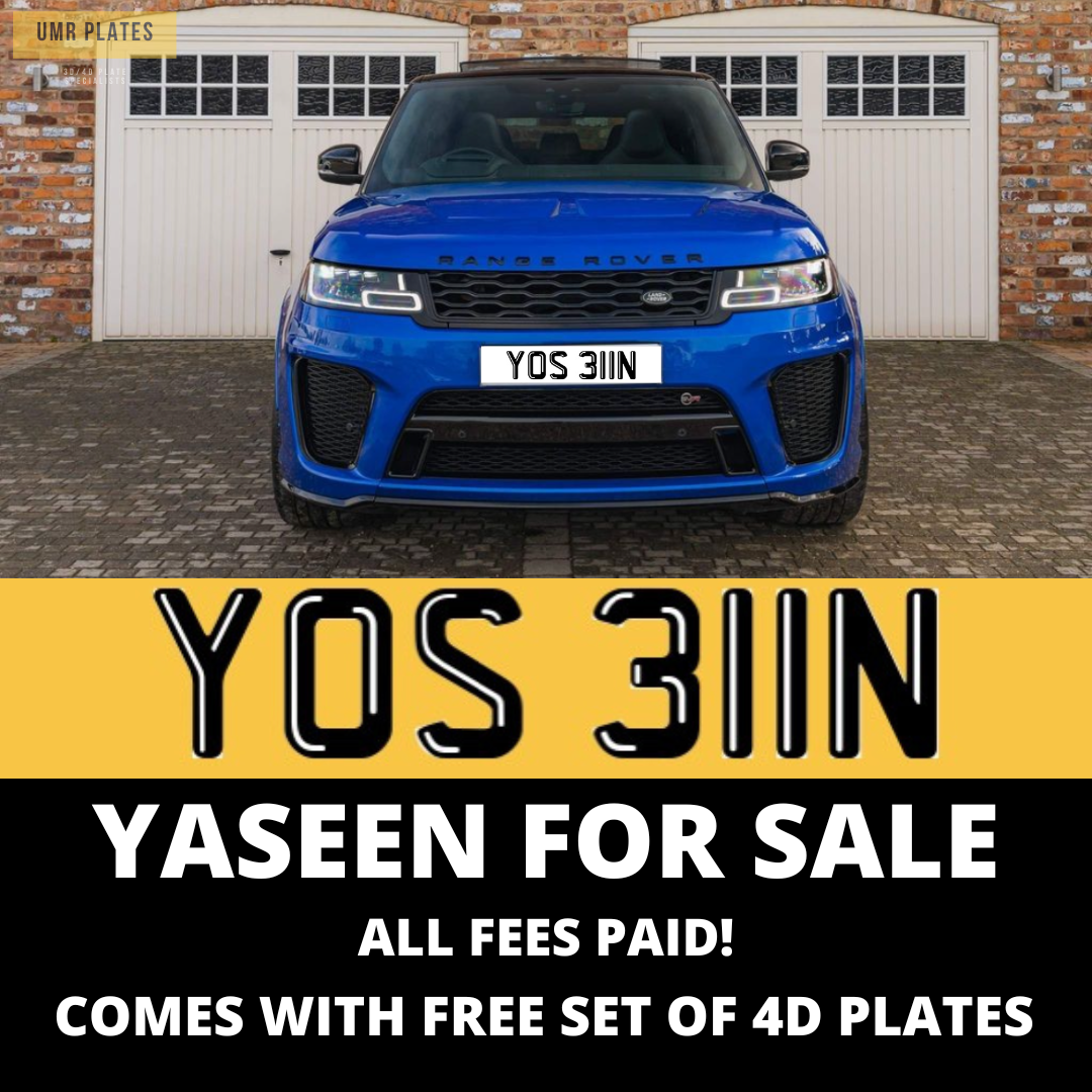 YASEEN YASIN - YOS 311N PRIVATE NUMBER PLATE - UMR Accessories