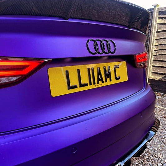 Pair Of 4D Red Gel / Acrylic Show Style Number Plates - Deep, Gloss Black